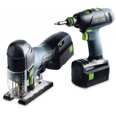 Festool Montážní sada - akumul. T 18+3 /PSC 420-Plus Montážní sada s akušroubovákem a přímočarou pilou Li 18