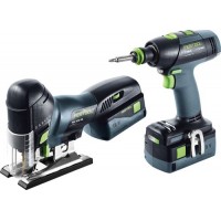 Festool Montážní sada - akumul. T 18+3/PSC 420 Li 5,2-Set Montážní sada s akušroubovákem a přímočarou pilou Li 18