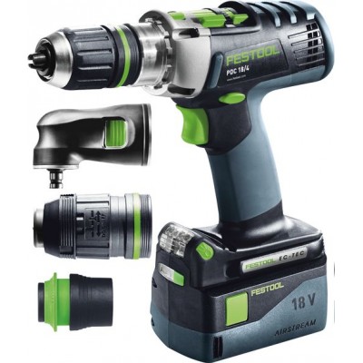 Festool Akumulátorový příklepový vrtací šroubovák PDC 18/4 Li 5,2-Set/XL QUADRIVE Vrtání a šroubování