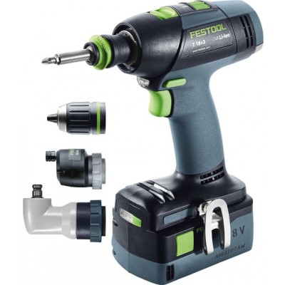 Festool Akušroubovák T 18+3 Li 5,2-Set Vrtání a šroubování
