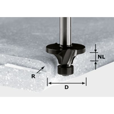 Festool Zaoblovací fréza HW stopka 12 mm HW R3/D22 ss S12 Stopkové frézy - D12mm pro obrábění polymerových materiálů