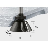 Festool Fazetová frézka HW stopka 12 mm HW D66,5/30° ss S12 Stopkové frézy - D12mm pro obrábění polymerových materiálů