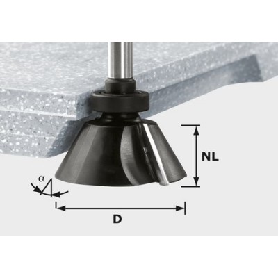 Festool Fazetová frézka HW stopka 12 mm HW D66,5/30° ss S12 Stopkové frézy - D12mm pro obrábění polymerových materiálů