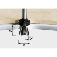 Festool Fazetová frézka HW stopka 12 mm HW D28/15° ss S12 Stopkové frézy - D12mm pro obrábění polymerových materiálů