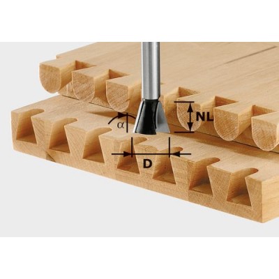 Festool Svlaková/ozubová fréza HW, stopka 8 mm HW S8 D13,8/13,5/15° Frézovací nástroje