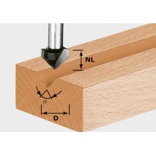 Festool Drážkovací fréza ve tvaru V HS, stopka 8 mm HS S8 D11/9,5/60° Frézovací nástroje