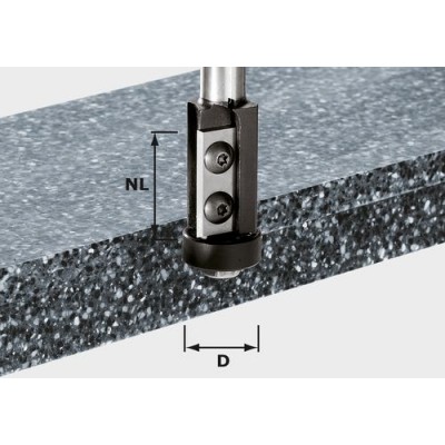 Festool Lícovací fréza s výměnnými břity HW, stopka 12 mm HW S12 D21/30WM Stopkové frézy - D12mm pro obrábění polymerových materiálů