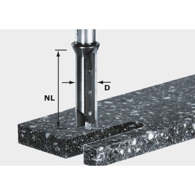 Festool Drážkovací fréza s výměnnými břity HW, stopka 12 mm HW S12 D14/45 WM Stopkové frézy - D12mm pro obrábění polymerových materiálů